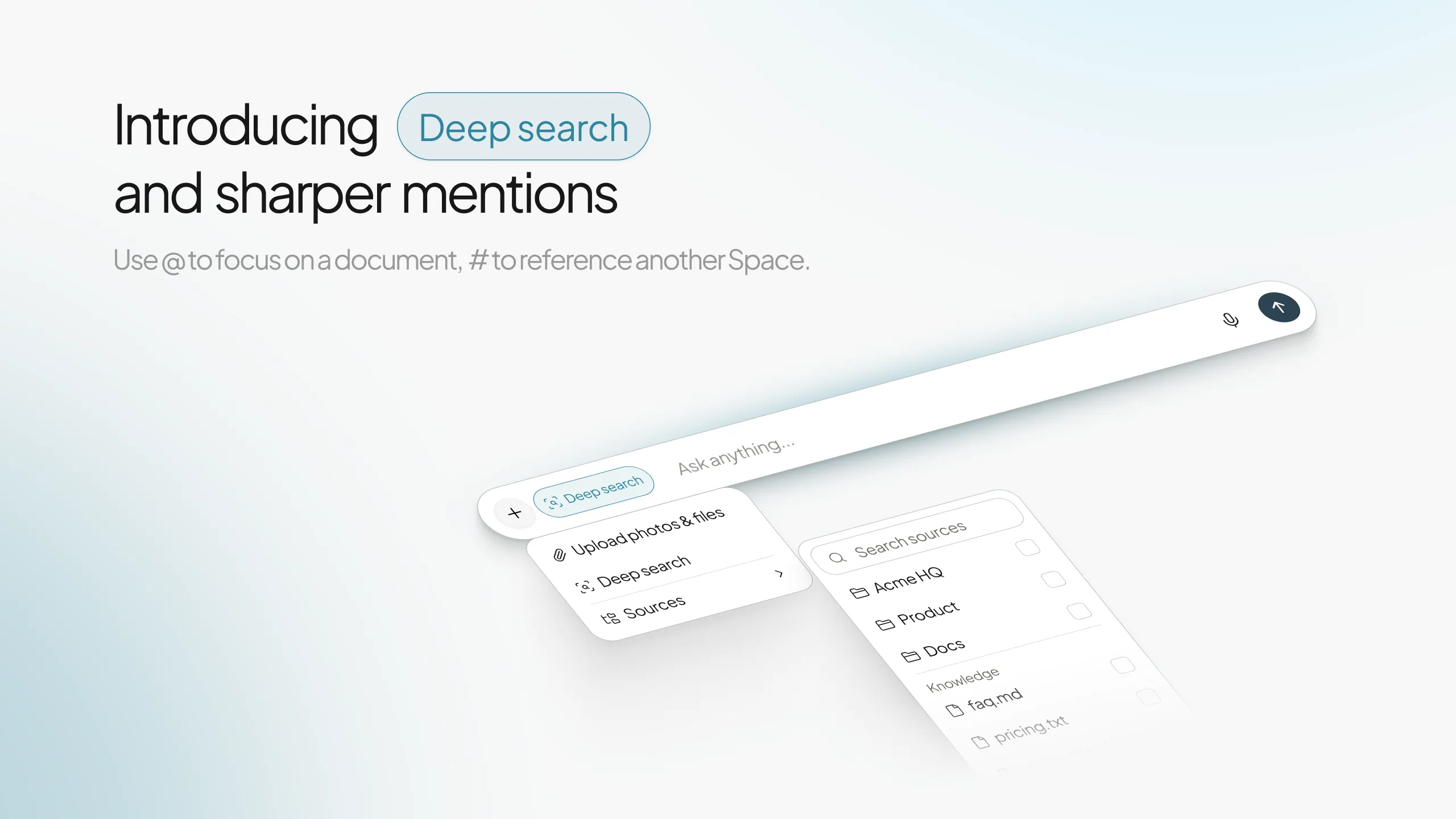 Deep search and mentions illustration